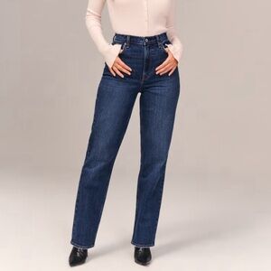 Abercrombie & Fitch Curve Love Ultra High Rise 90s Straight Jean